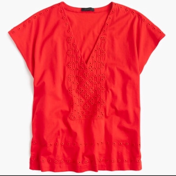 J. Crew Tops - J. Crew Eyelet V-Neck ♥️